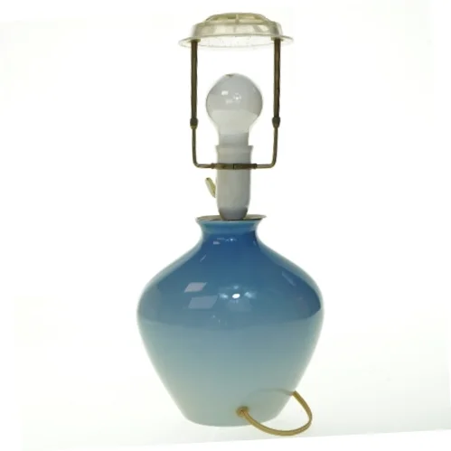 Porcelænslampe med blomstermotiv (str. 42 cm)