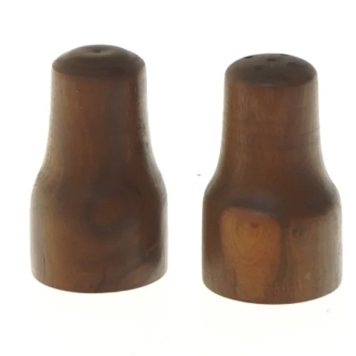 Sæt med salt- og peberbøsser i teak (str. 7x4,5 cm)