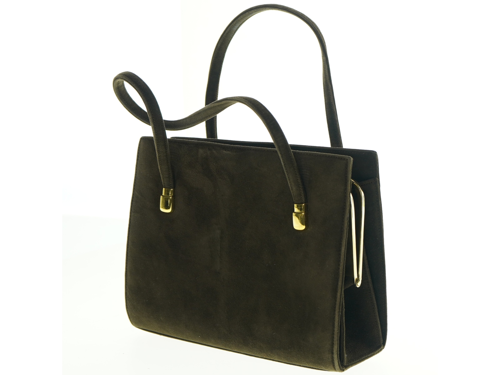 Vintage håndtaske i ruskind (str. 24 x 19 cm)