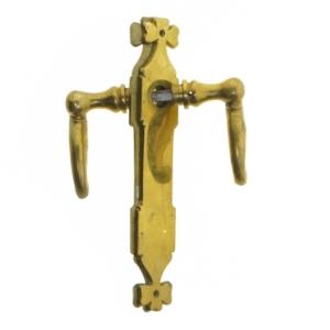 Antikke messingdørhåndtag (str. 22 cm)