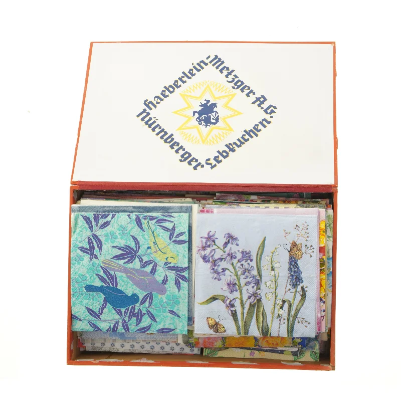 Serviet samling i Haberlein Lebkuchen æske