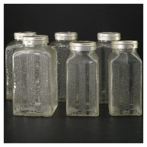 Vintage glas opbevaringsbeholder (str. 13-15 cm)