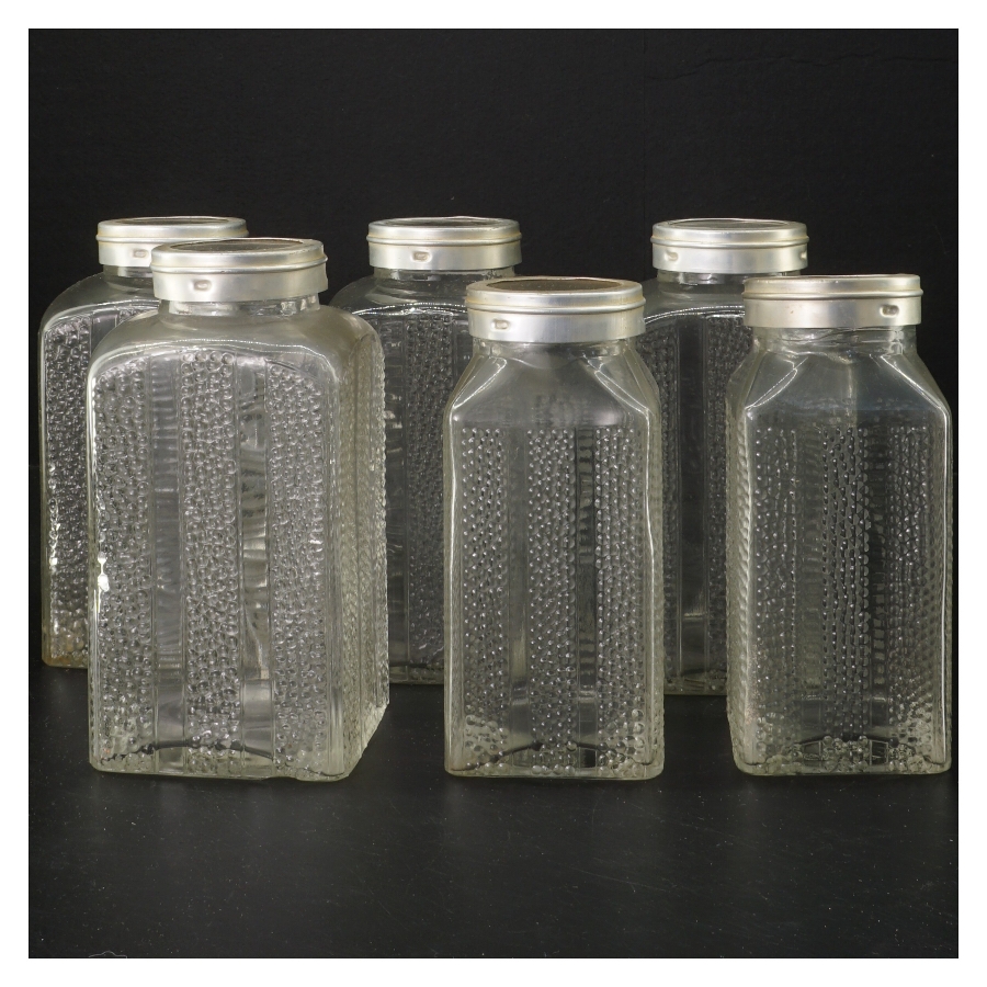 Vintage glas opbevaringsbeholder (str. 13-15 cm)