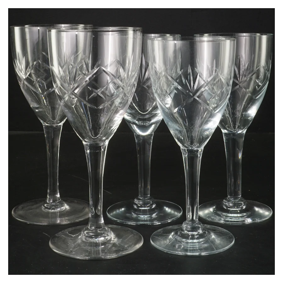 Ulla vinglas sæt (str. 5 stk Ø 7,5 cm længde 17 cm)