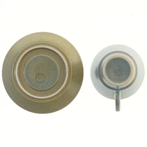 Kaffekop og underkop sæt fra Grøn Nøddebo fra Knabstrup (str. Ø 15,5 og 10, 6 styk cm)