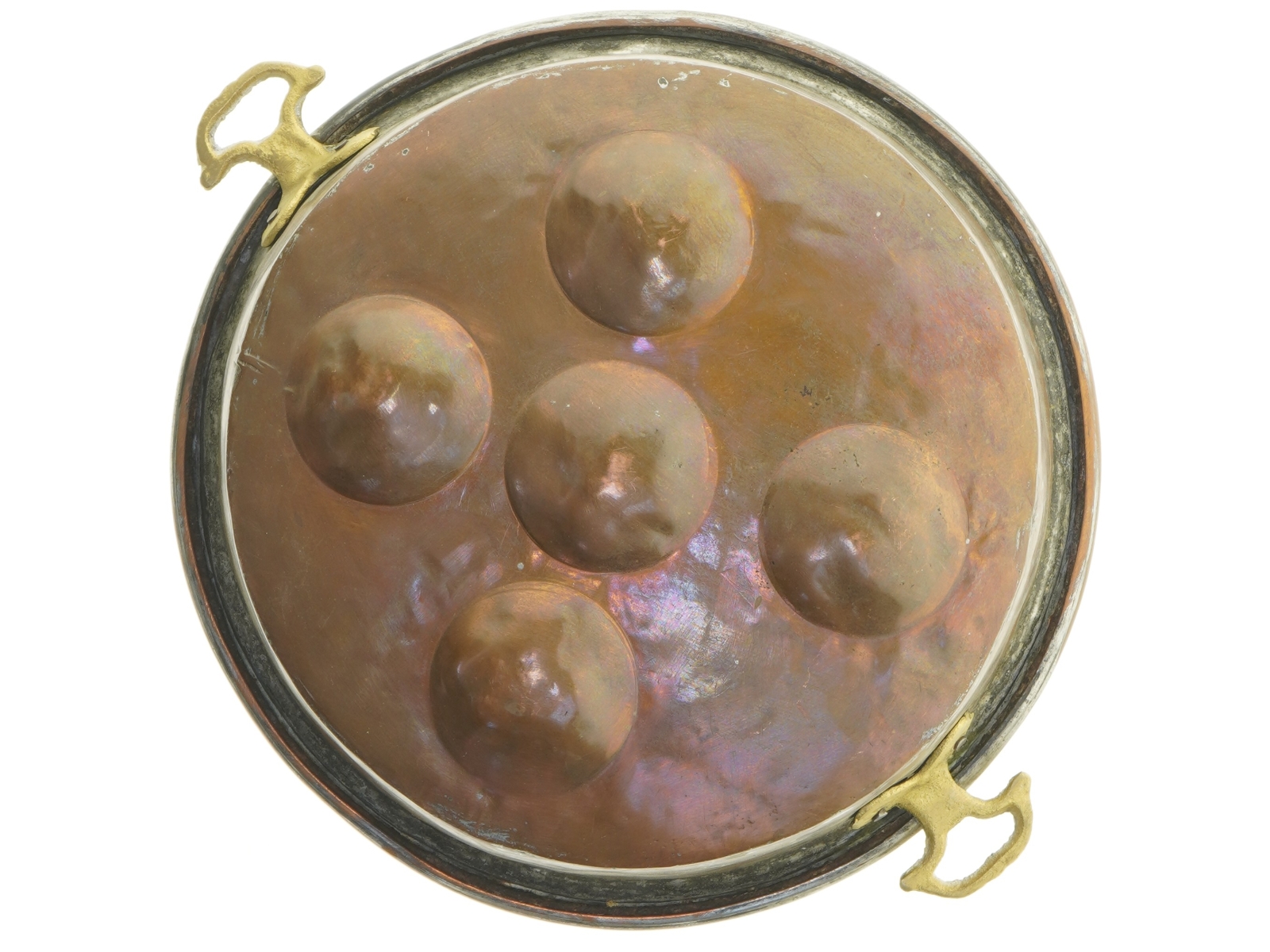 Gammel kobber æbleskivepande (str. 35 cm)