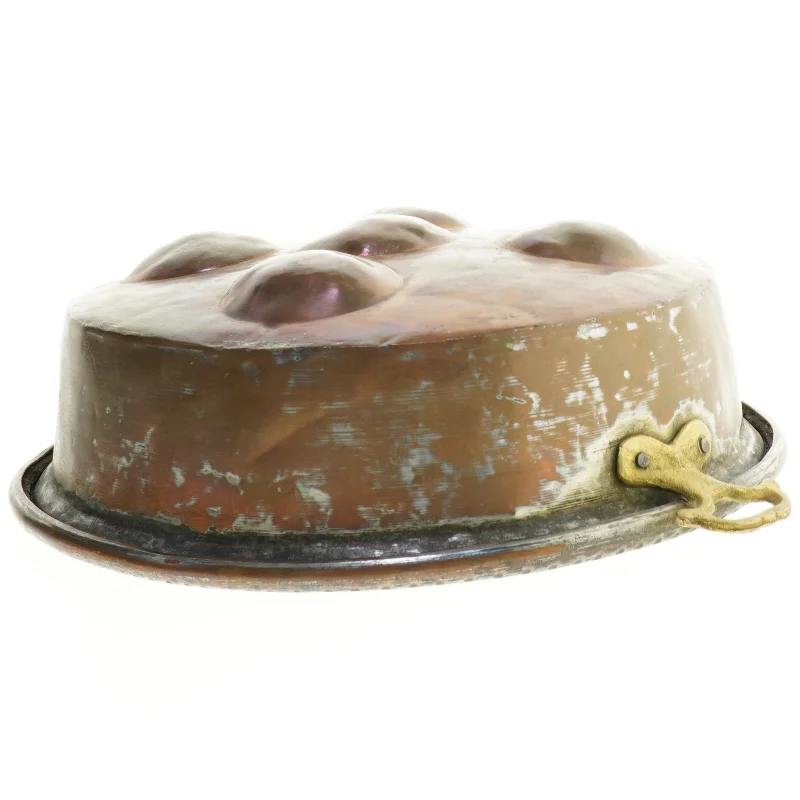 Gammel kobber æbleskivepande (str. 35 cm)