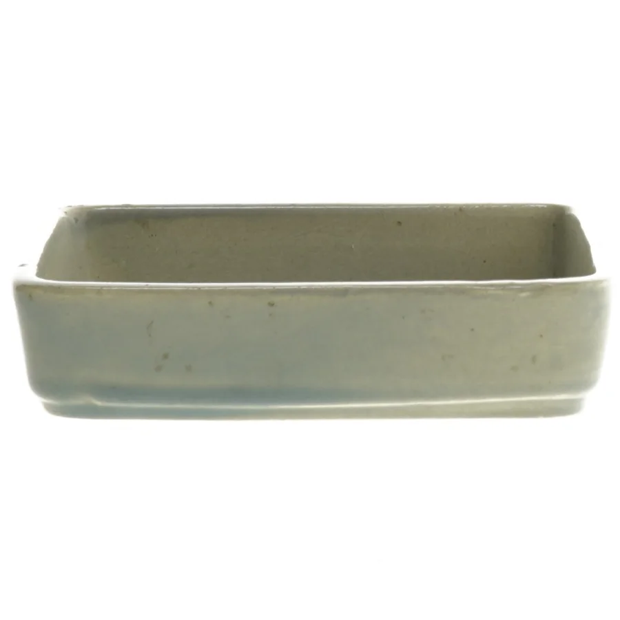 Keramik fade med blå mønster fra West-Germany (str. 14x9,5 cm)