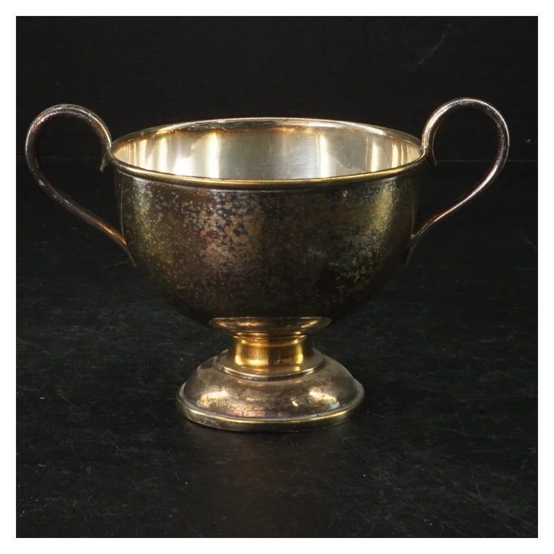 Vintage plet sukkerkop med håndtag (str. Ø. 10 cm)