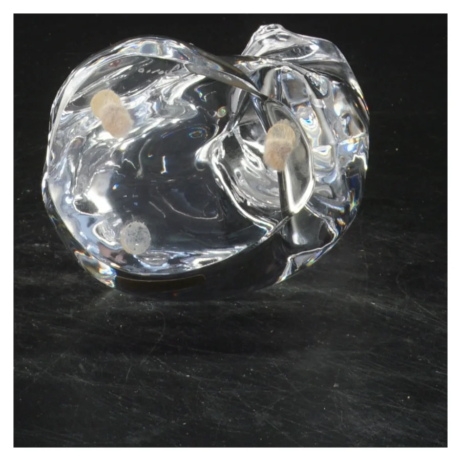 Glasfigur kat Orrefors (str. 13x8 cm)