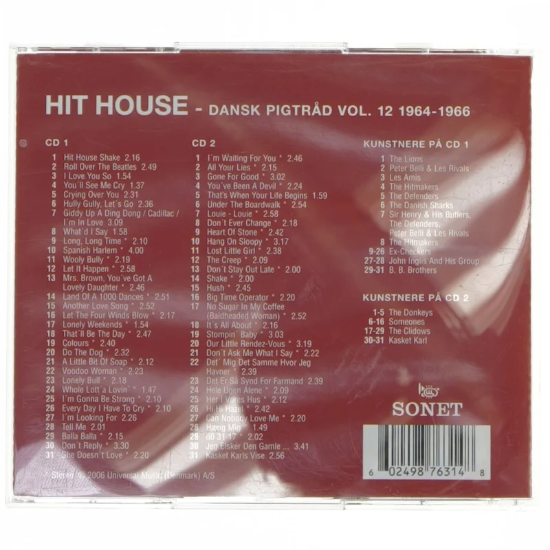 Hit House CD - Dansk Pigtråd Vol. 12 1964-1966 fra Sonet