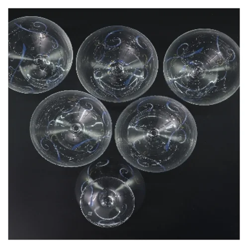 Papillon champagneglas, Sæt á 6 dekorative glas (str. 6 stk Ø 12 cm længde 13,5 cm)