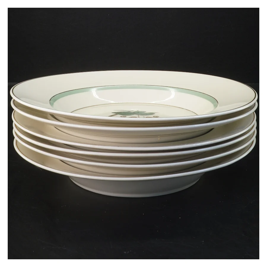 Sæt af 6 dybe tallerkener Hjertegræs, Royal Copenhagen(str. 6 stk Ø 25 cm) fra Royal Copenhagen (str. 6 stk Ø 25 cm)