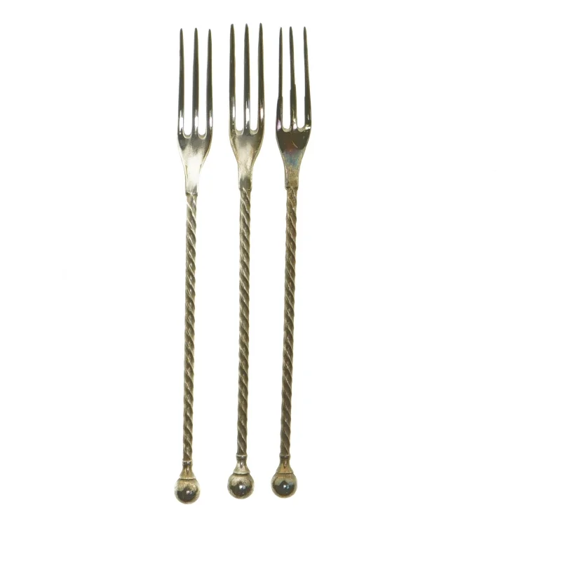 Sølvforgyldte pålægsgafler fra Heinrich Pedersen (str. 23 x 7 cm)