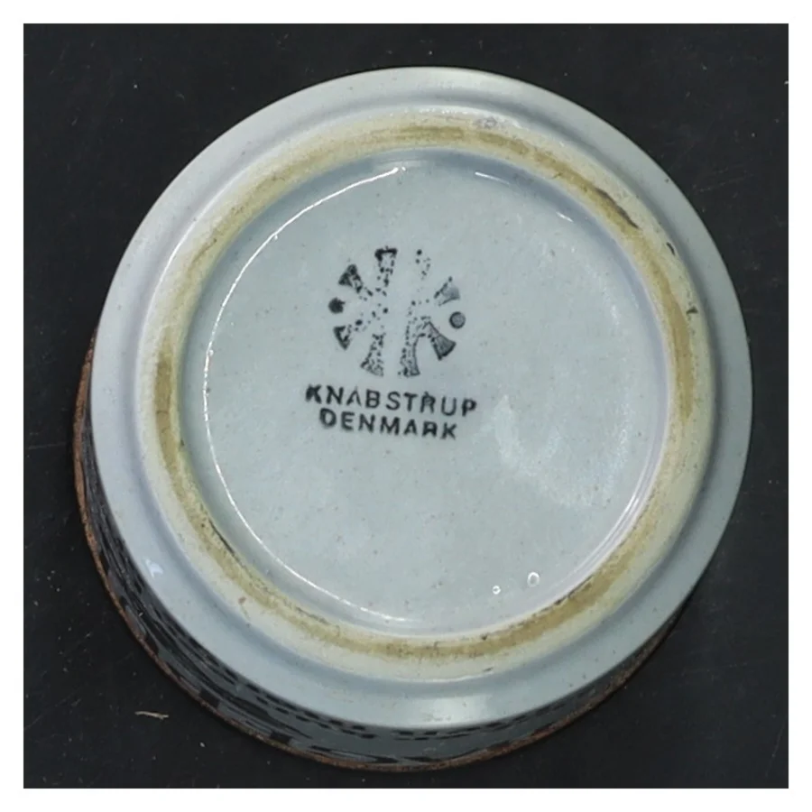 Knabstrup bagepulver krukke med låg og skovl fra Knabstrup (str. 8x7 cm)