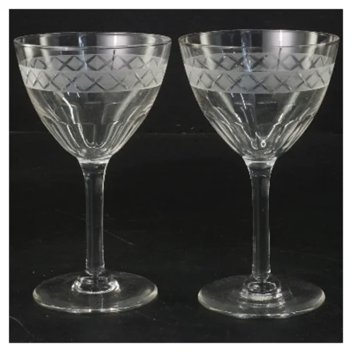 Glas med mønster, 2 stk (str. 2 stk Ø 8 cm længde 13 cm)