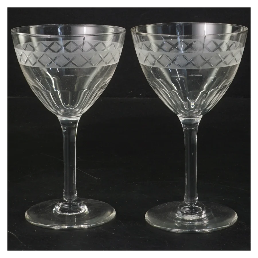 Glas med mønster, 2 stk (str. 2 stk Ø 8 cm længde 13 cm)