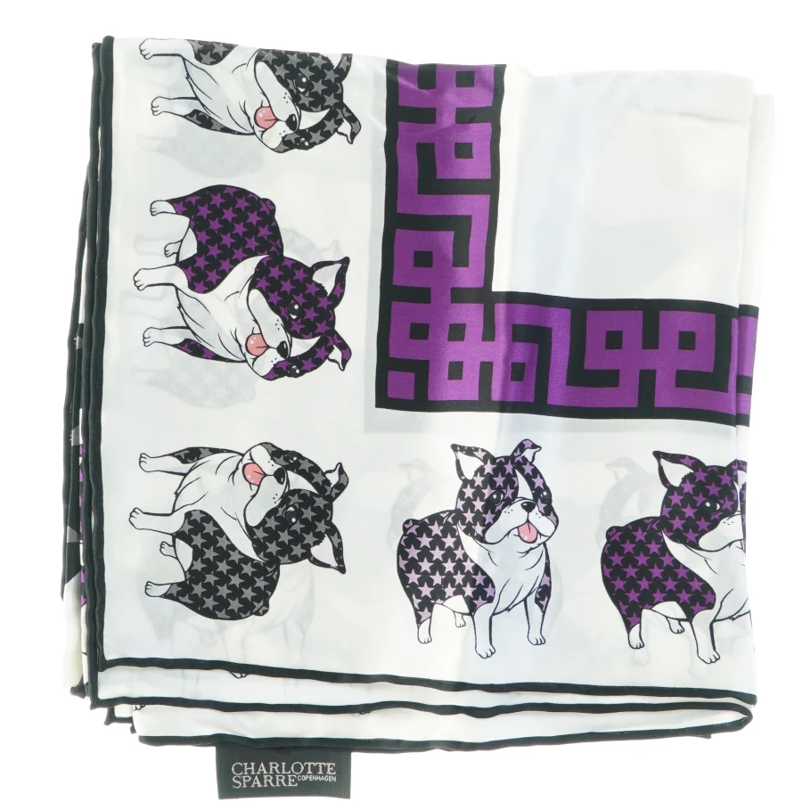 Tørklæde med hundeprint fra Charlotte Sparre (str. 87 x 87 cm)