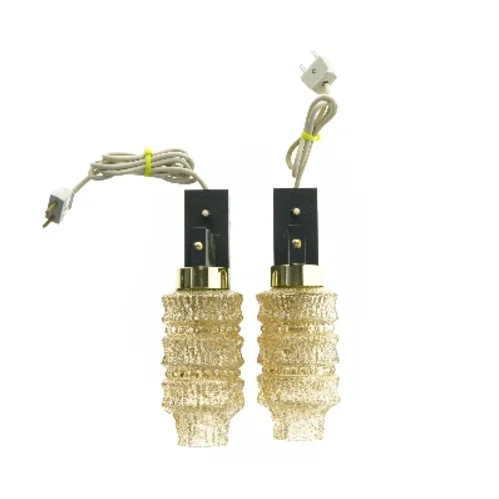 Vintage glas væglamper (str. 27x12 cm)