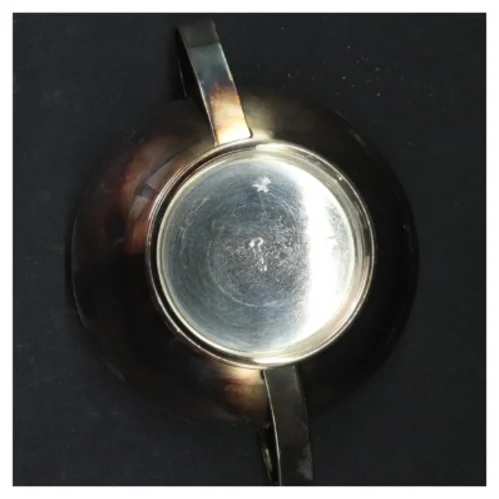 Dekorativ sukkerskål i sølvplet