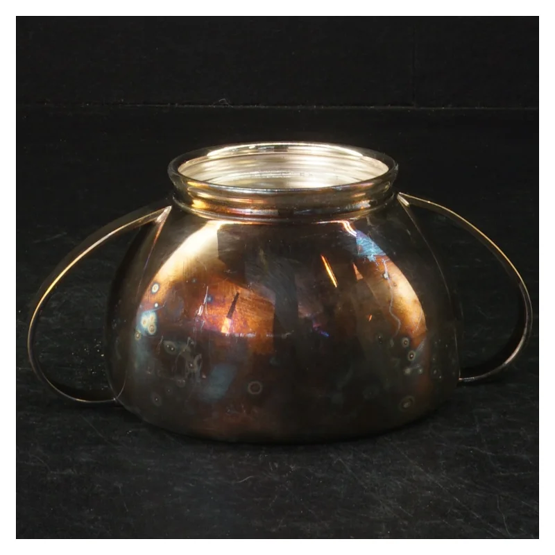 Dekorativ sukkerskål i sølvplet