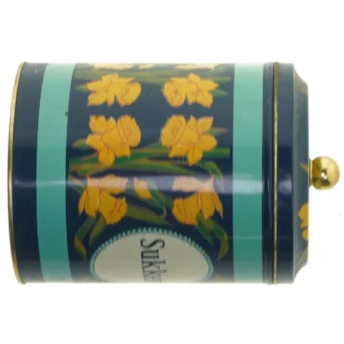 Irma sukker dåse (str. Ø. 13 cm. længde. 16,5 cm) fra Irma