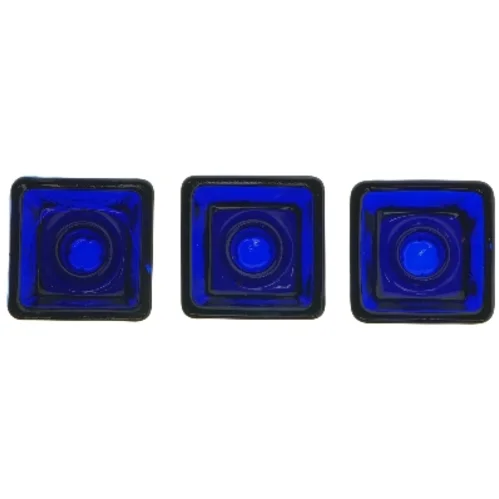 Holmegaard blå fyrfadslys (str. 6,5x6,5 cm)