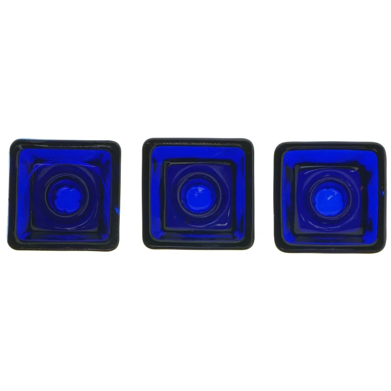 Holmegaard blå fyrfadslys (str. 6,5x6,5 cm)