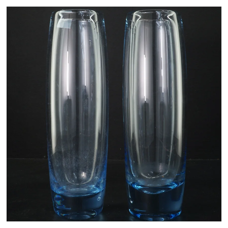 2 stk. Holmegaard Rondo vase – 28 cm – Per Lütken (str. Ø 7 cm længde 28 cm)