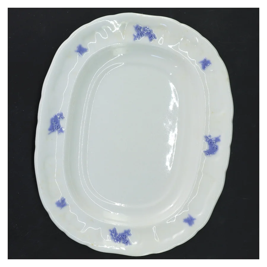Gustavberg Blå Blom fad (str. 22x18 cm)