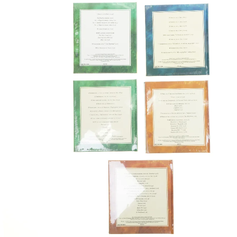 CD samling af klassiske komponister (str. 13,5x15, 5 styk cm)