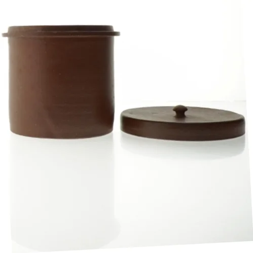 Glaseret køkkenkrukke (str. 17 cm)