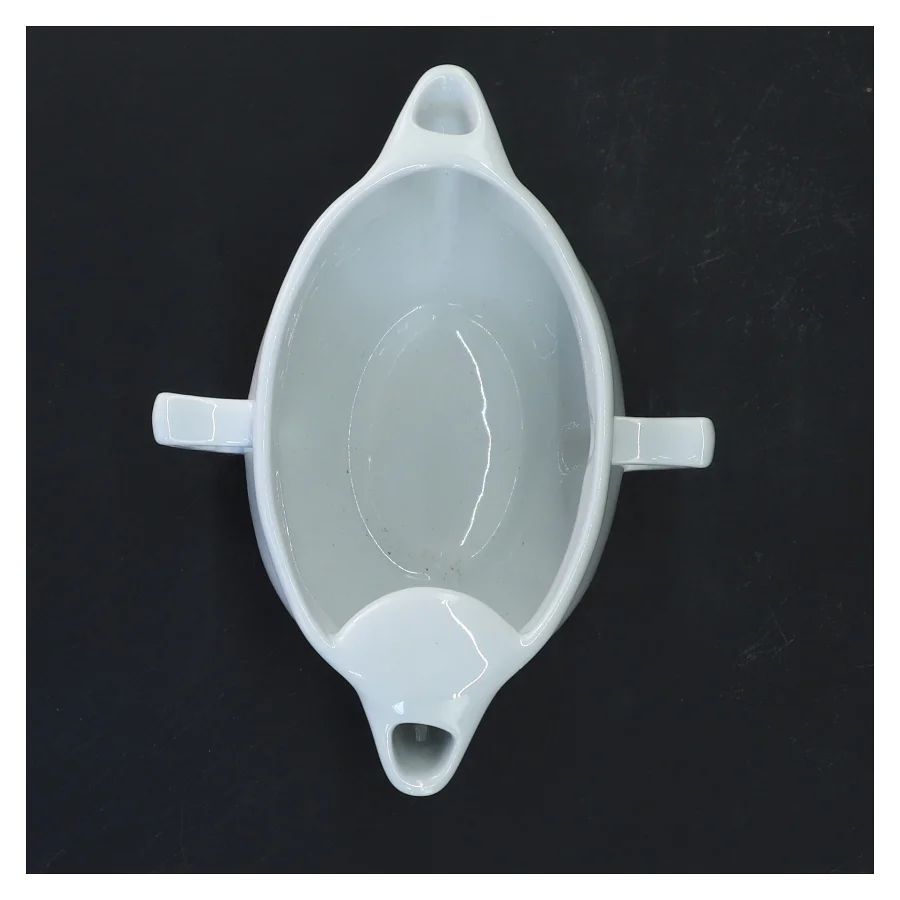 Hvid porcelæns saucekande fra Pillivuyt (str. 16 cm)