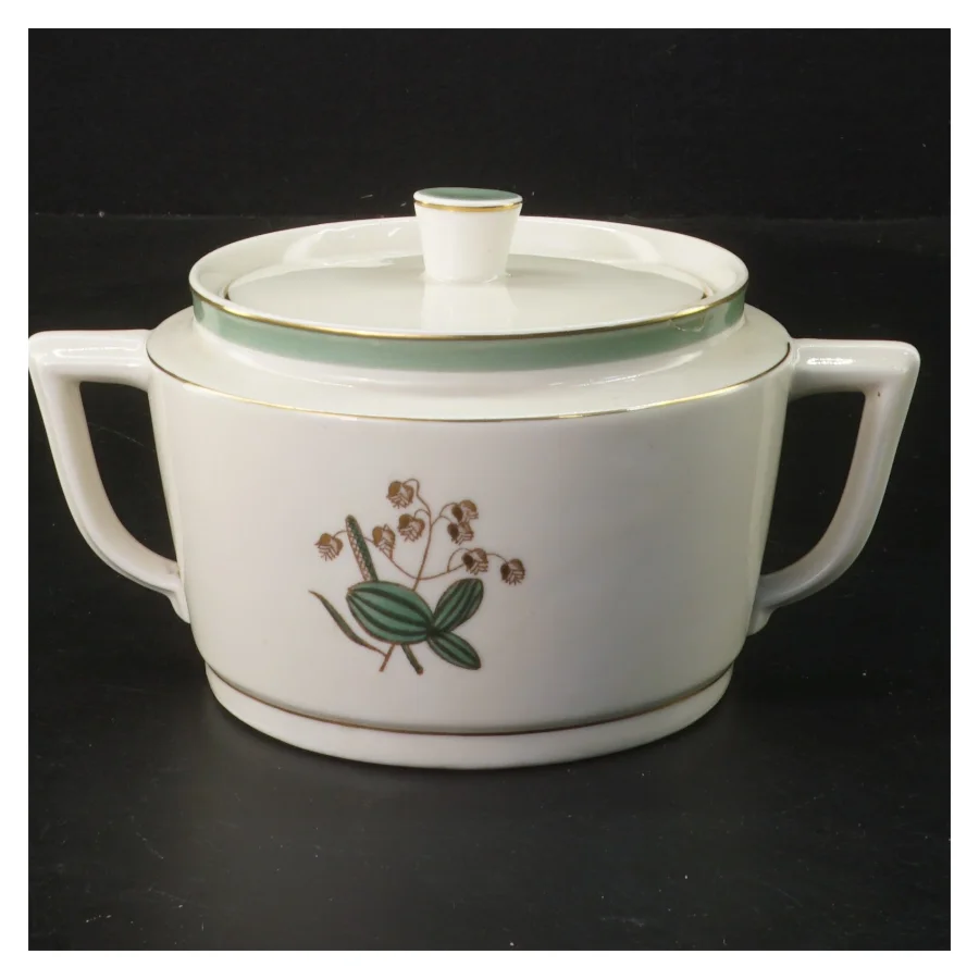 Sukkerskål med låg Hjertegræs, Royal Copenhagen (str. Ø 10,5 cm) fra Royal Copenhagen