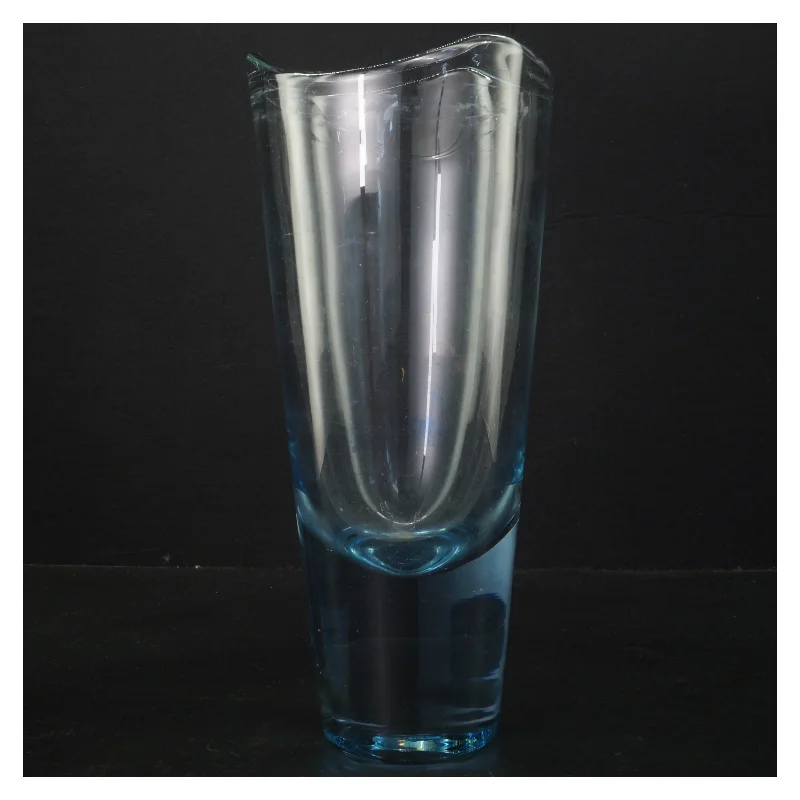 Holmegaard Akvablå vase (str. Ø 11 cm Længde 27 cm)