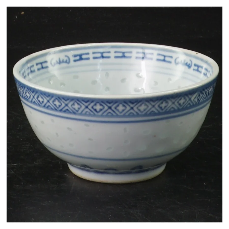 Blå og hvid porcelænsskål (str. Ø 10 cm)