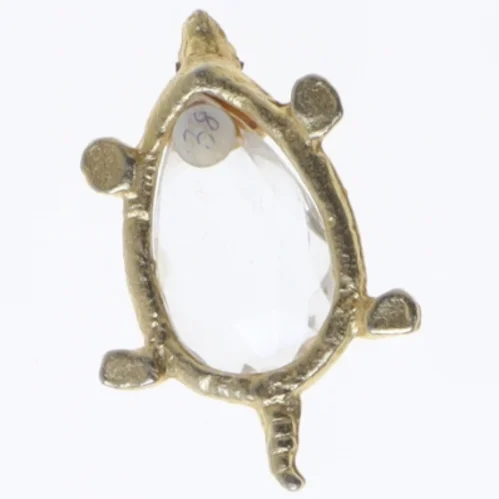 Broche skildpadde med krystalglas (str. 6,5 cm)