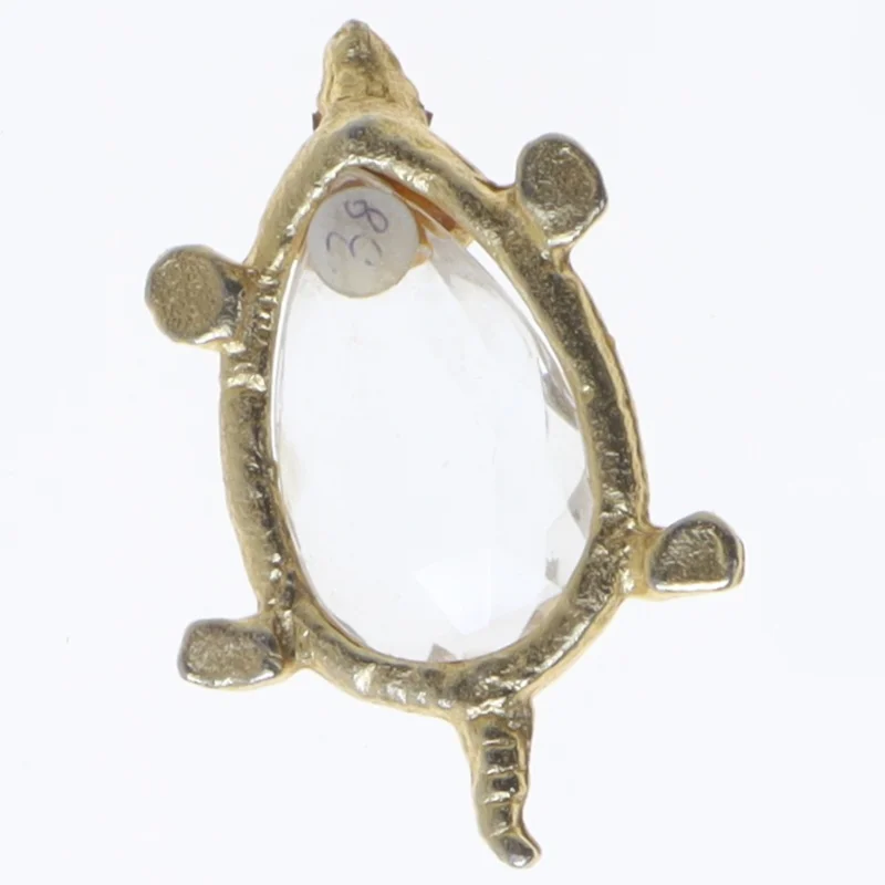 Broche skildpadde med krystalglas (str. 6,5 cm)