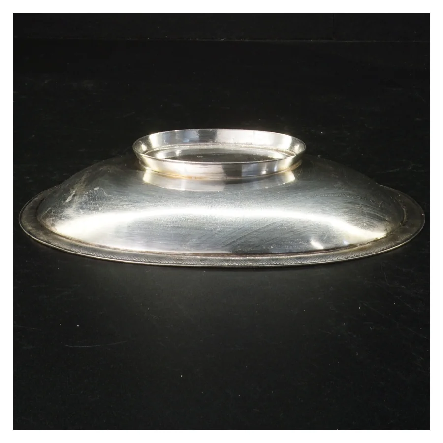 metalbakke i sølvplet (str. 18,5 x 14 cm)