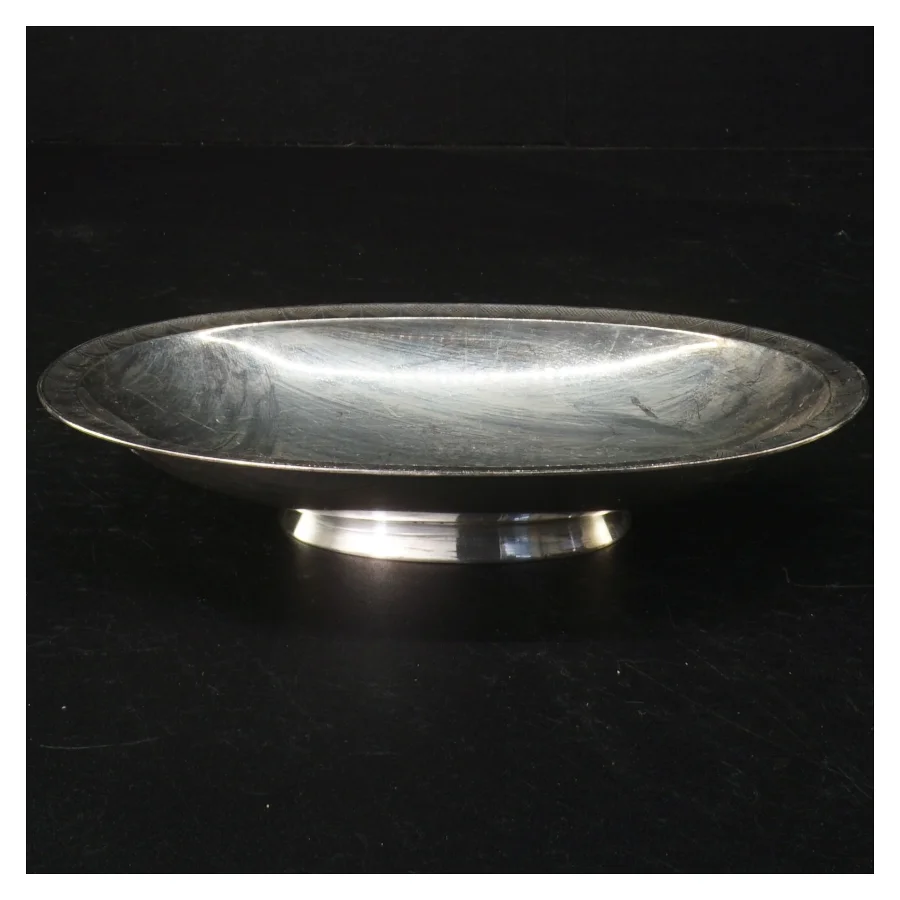  metalbakke i sølvplet (str. 18,5 x 14 cm)