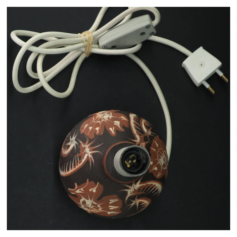 Håndlavet Keramik bordlampe fra Bornholm (str. H 21 cm)