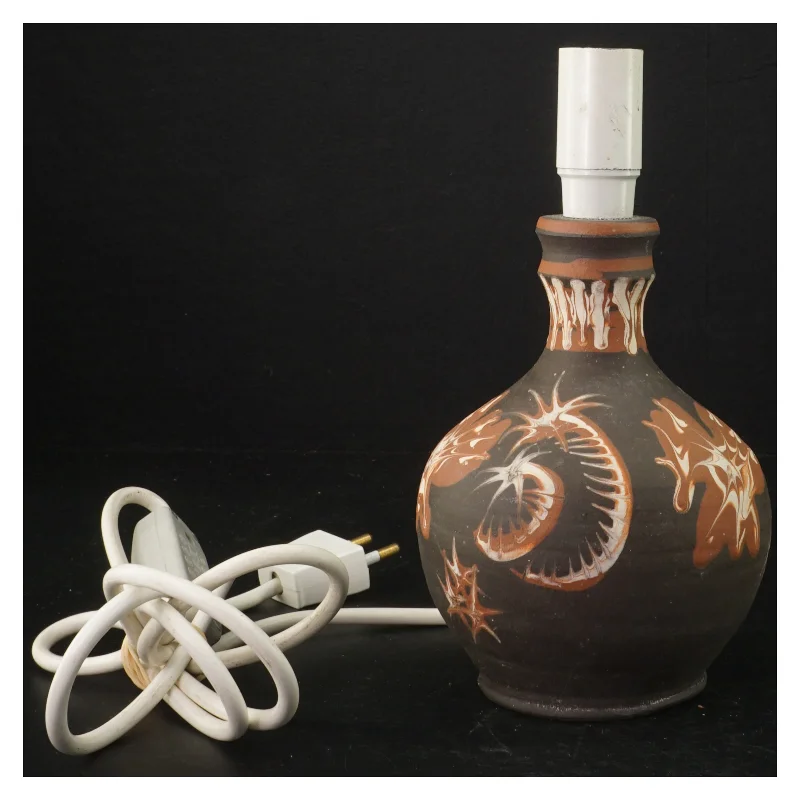 Håndlavet Keramik bordlampe fra Bornholm (str. H 21 cm)