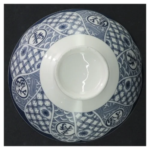 2 skåle porcelæn med blåt mønster (str. Ø 12 cm)