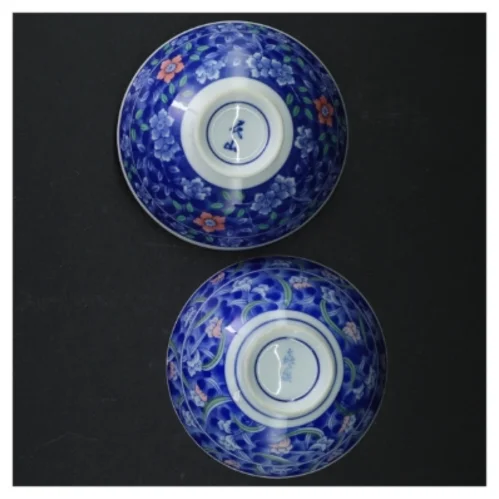 Porcelænsskåle med blomstermønster (str. Ø 12 cm)