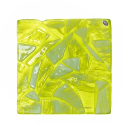 Håndlavet Firkantet Glasfad med mosaikmønster fra Lillis (str. 20x20 cm)