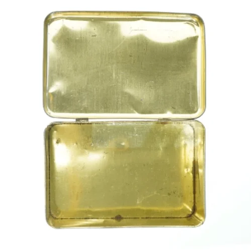 Rektangulær vintage blikæske (str. 27x18 cm)