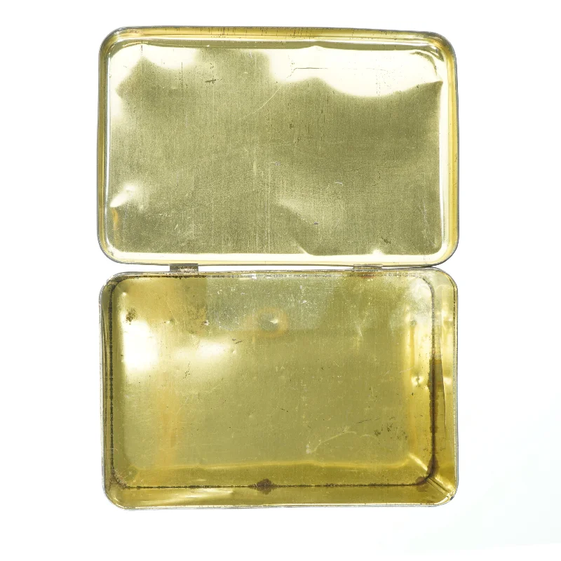 Rektangulær vintage blikæske (str. 27x18 cm)