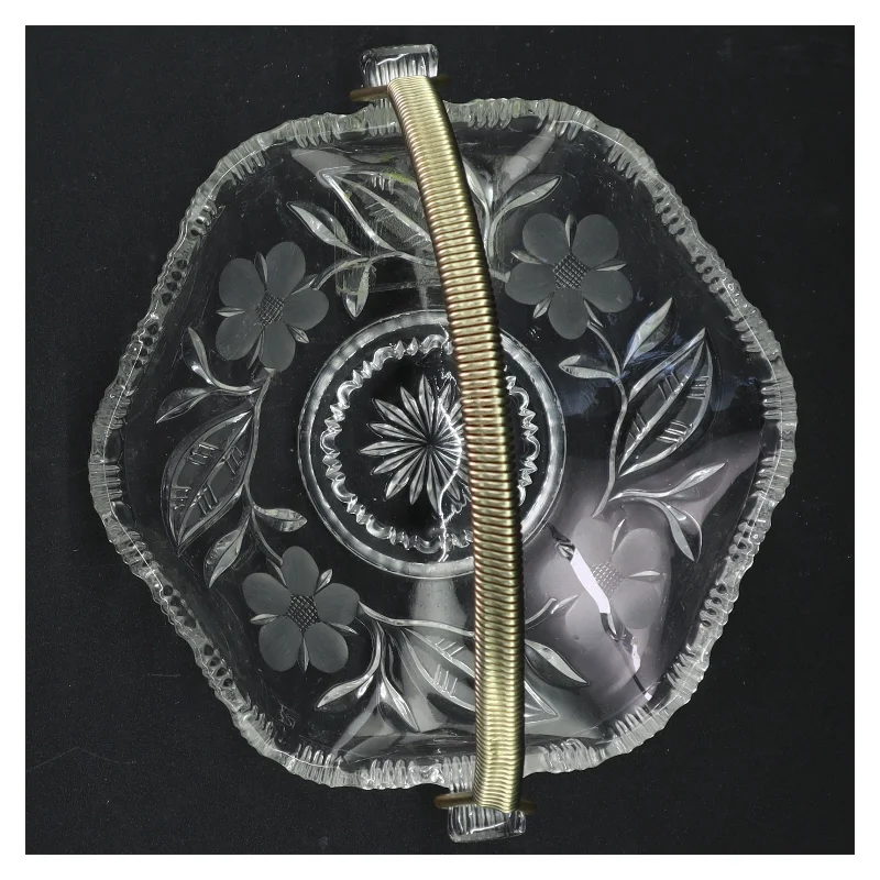 Krystal fad med håndtag (str. 19 cm)