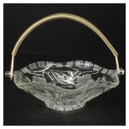 Krystal fad med håndtag (str. 19 cm)