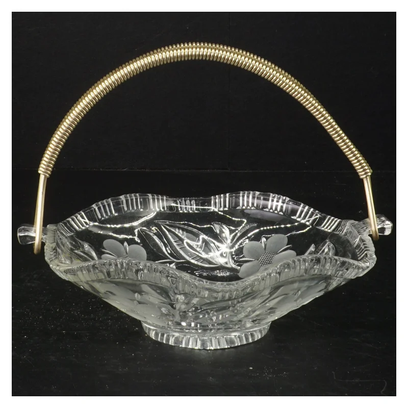 Krystal fad med håndtag (str. 19 cm)